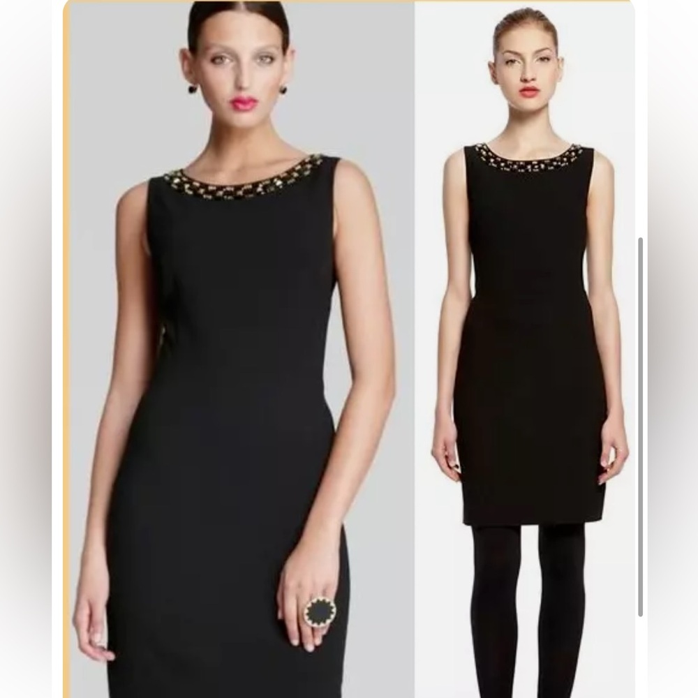 NWT DKNY Cut Out Studded Beaded Sheath Dress - Picture 2 of 6